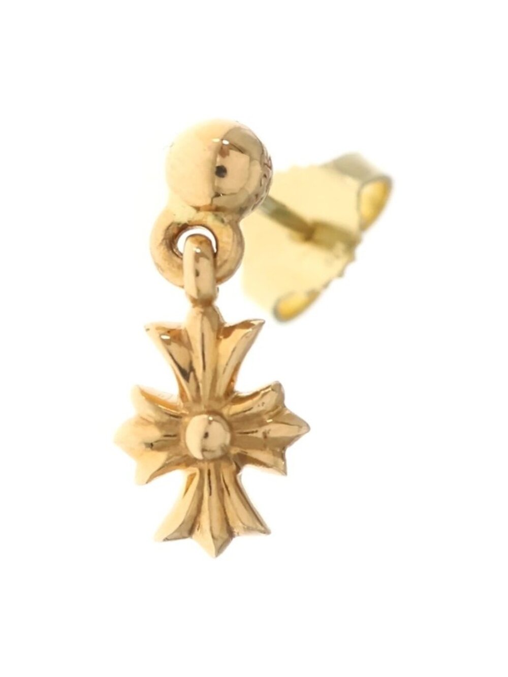 Chrome Hearts 22K Tny CH Pls Tiny Drop Earrings Gold